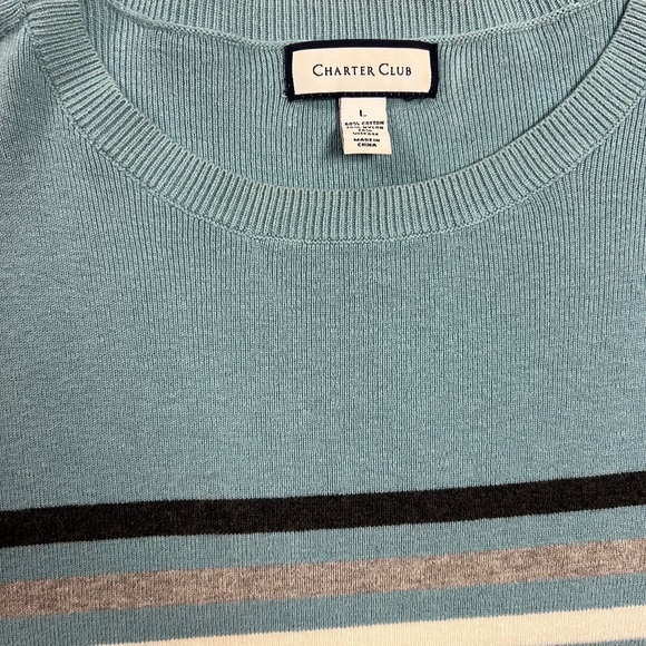 Charter Club Blue Striped Sweater Nautical - Picture 3 of 8